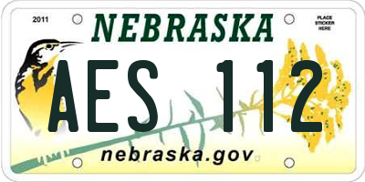 NE license plate AES112