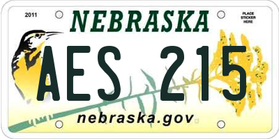 NE license plate AES215
