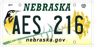 NE license plate AES216