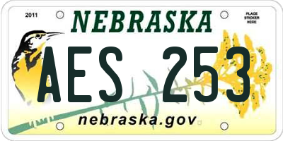 NE license plate AES253