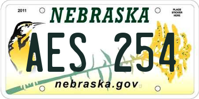 NE license plate AES254