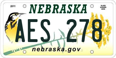 NE license plate AES278