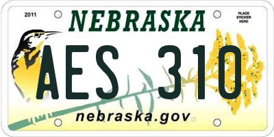NE license plate AES310