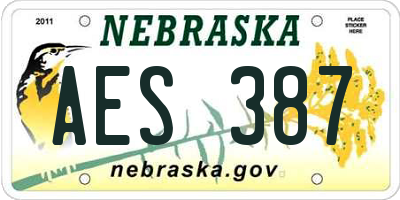 NE license plate AES387