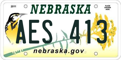 NE license plate AES413