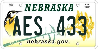 NE license plate AES433
