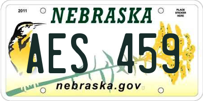 NE license plate AES459