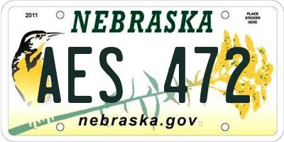 NE license plate AES472