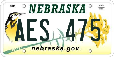 NE license plate AES475