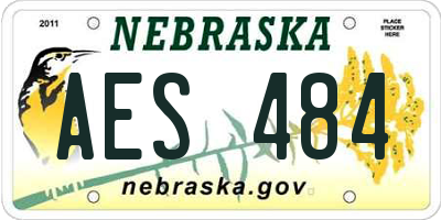 NE license plate AES484