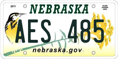 NE license plate AES485