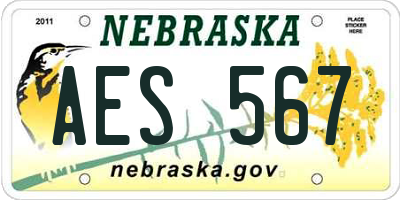 NE license plate AES567