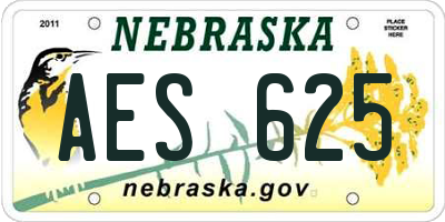 NE license plate AES625