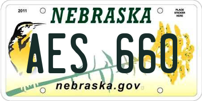 NE license plate AES660