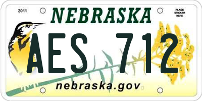 NE license plate AES712