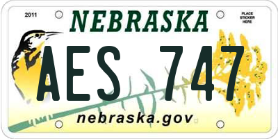 NE license plate AES747