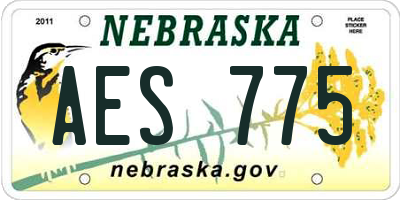 NE license plate AES775