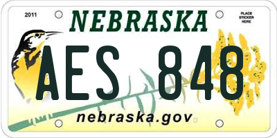 NE license plate AES848