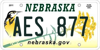 NE license plate AES877