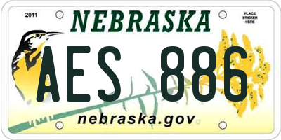 NE license plate AES886