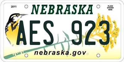 NE license plate AES923