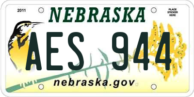 NE license plate AES944