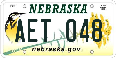 NE license plate AET048
