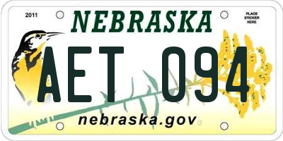 NE license plate AET094