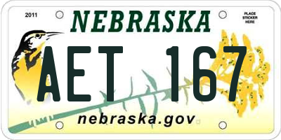 NE license plate AET167