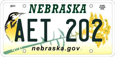 NE license plate AET202