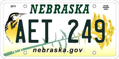 NE license plate AET249