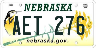 NE license plate AET276