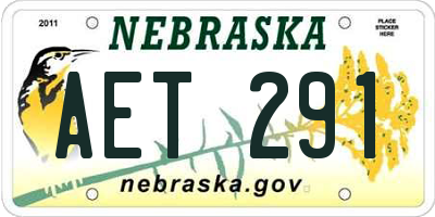 NE license plate AET291