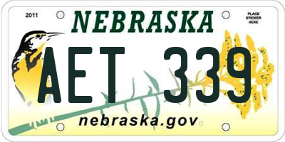 NE license plate AET339