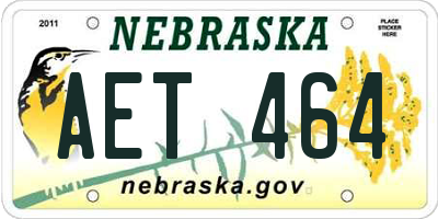 NE license plate AET464
