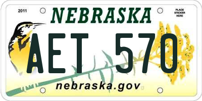 NE license plate AET570