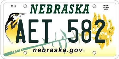NE license plate AET582