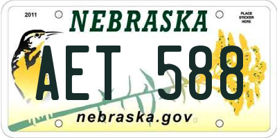 NE license plate AET588