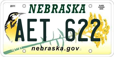 NE license plate AET622