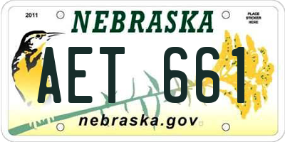 NE license plate AET661