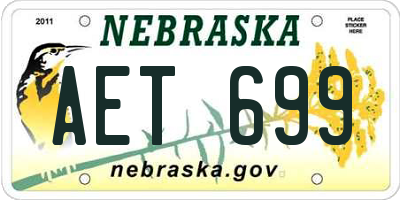 NE license plate AET699