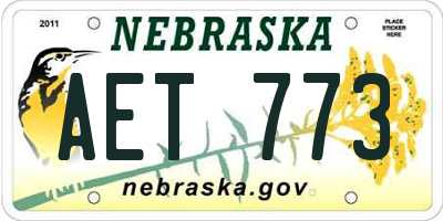 NE license plate AET773