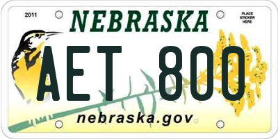 NE license plate AET800