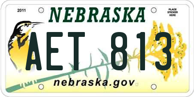 NE license plate AET813