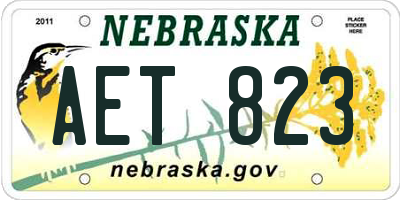NE license plate AET823