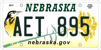 NE license plate AET895
