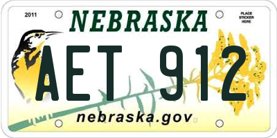 NE license plate AET912
