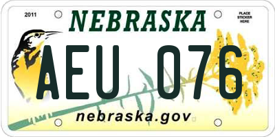 NE license plate AEU076