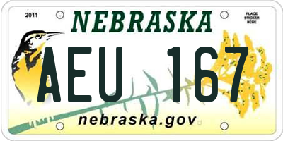 NE license plate AEU167