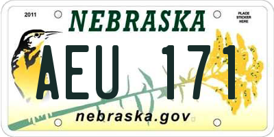 NE license plate AEU171